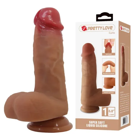 PRETTY LOVE - CURTIS DILDO REALISTICO CON VENTOSA 17,3 CM -Ø- 4,2 CM