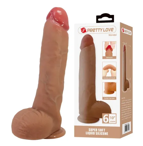 PRETTY LOVE - MENDEL REALISTISCHER DILDO MIT SAUGNAPF 25,5 CM -Ø- 5,6 CM