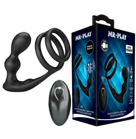 MR PLAY - VIBRATING ANAL PLUG WITH PENIS RING REMOTE CONTROL