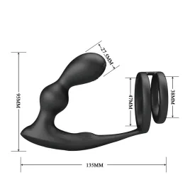 MR PLAY - VIBRATING ANAL PLUG WITH PENIS RING REMOTE CONTROL