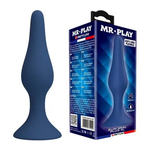 MR PLAY - PLUG ANAL CONIQUE EN SILICONE BLEU XL