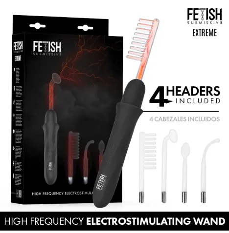 FETISH SUBMISSIVE - VIBRADOR WAND ELECTROESTIMULACIÓN ALTA FRECUENCIA