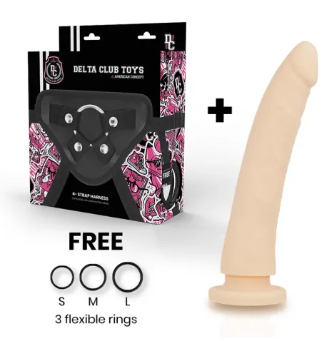 DELTA CLUB - TOYS IMBRACATURA DONG FLESH SILICONE 20 CM -O- 4 CM