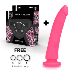 DELTA CLUB - TOYS IMBRACATURA DONG SILICONE ROSA 23 CM -O- 4.5 CM