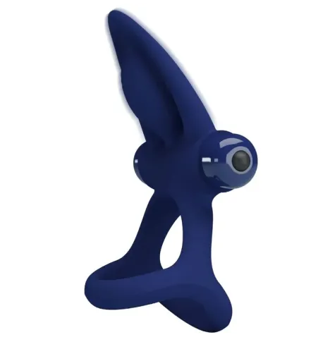 PRETTY LOVE - MAT DOUBLE ANNEAU AVEC VIBRATION and STIMULATEUR BLEU