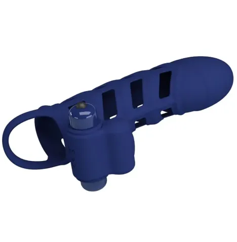 PRETTY LOVE - ALTAF VIBRATOR RING WITH SILICONE SHEATH BLUE