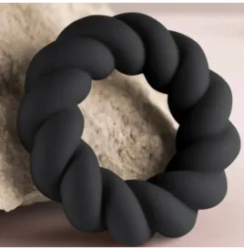 ROCKS-OFF - ANELLO MASTURBATORE TWIST IN SILICONE NERO