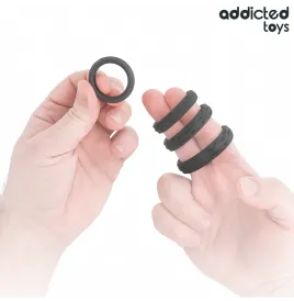 ADDICTED TOYS - TEXTURED COCK RING SET 4 SIZES