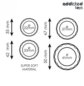 ADDICTED TOYS - SET MIT STRUKTURIERTEM COCKRING IN 4 GRÖSSEN