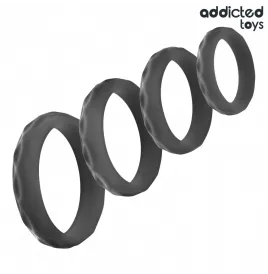 ADDICTED TOYS - ENSEMBLE DANNEAUX PÉNIS TEXTURÉS, 4 TAILLES