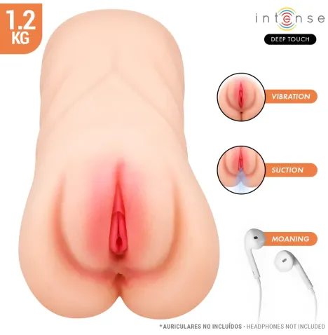 INTENSE DEEP TOUCH - MASTURBATORE AGINALE KRISTA CON ASPIRAZIONE, VIBRAZIONE ED EFFETTO VOCALE 1,2 KG