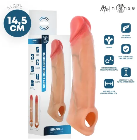 MR INTENSE - SIMON M SILICONE PENIS SLEEVE 14.5 CM -Ø- 4 CM