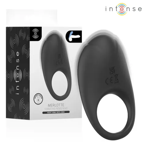 INTENSE - MERLOTTE VIBRATING PENIS RING WITH CLITORIS STIMULATION BLACK