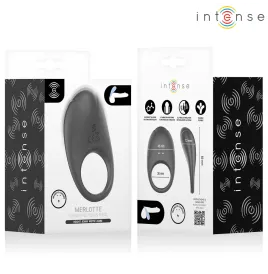 INTENSE - MERLOTTE ANILLO VIBRADOR CON ESTIMULACIÓN DE CLÍTORIS NEGRO
