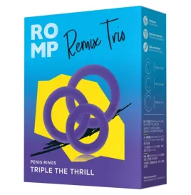 ROMP - REMIX TRIO SET DE 3 ANILLOS PARA PENE SILICONA MORADO