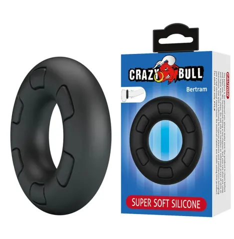 CRAZY BULL - ANNEAU PÉNAL EN SILICONE SUPER DOUX BERTRAM NOIR