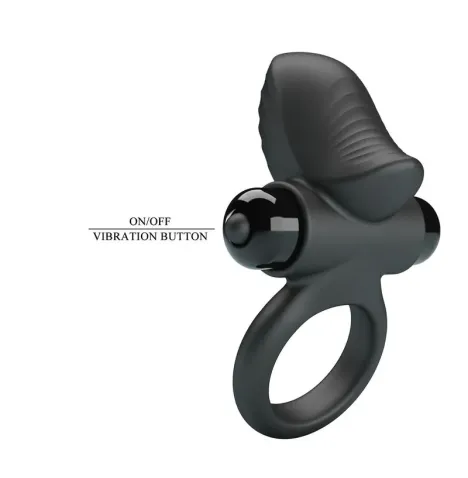 PRETTY LOVE - ANILLO VIBRADOR PARA PENE ADRIEN 10 FUNCIONES NEGRO