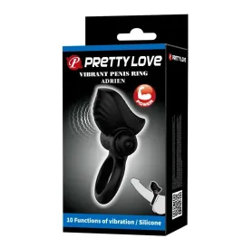 PRETTY LOVE - ADRIEN ANELLO VIBRANTE PER PENE 10 FUNZIONI NERO
