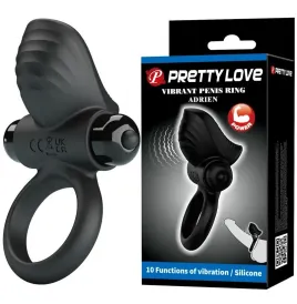 PRETTY LOVE - ADRIEN VIBRATING PENIS RING 10 FUNCTIONS BLACK