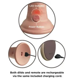 KING COCK - ELITE VIBRATEUR GODE RÉALISTE and TÉLÉCOMMANDE EN SILICONE 23 CM