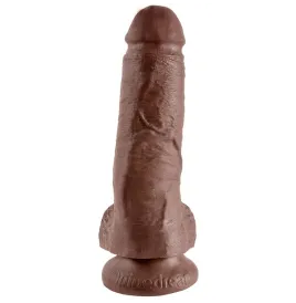 KING COCK - 8 PENE REALÍSTICO MARRÓN 20.3 CM