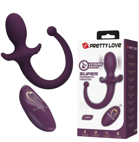 PRETTY LOVE - LIOEA PLUG ANAL VIBRANT AVEC QUEUE 12 FONCTIONS TÉLÉCOMMANDE VIOLETTE