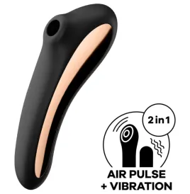 SATISFYER - DUAL KISS AIR PULSE VIBRATOR SCHWARZ