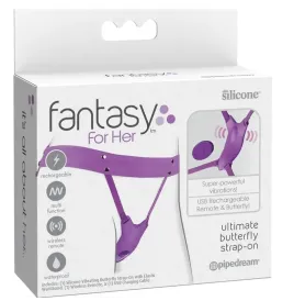 FANTASY FOR HER - BUTTERFLY HARNESS, VIBRATING RECHARGEABLE and REMOTE CONTROL PURPLE