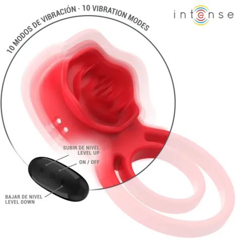 INTENSE - GAIL STIMULATOR ROSE 10 VIBRATIONS RED REMOTE CONTROL