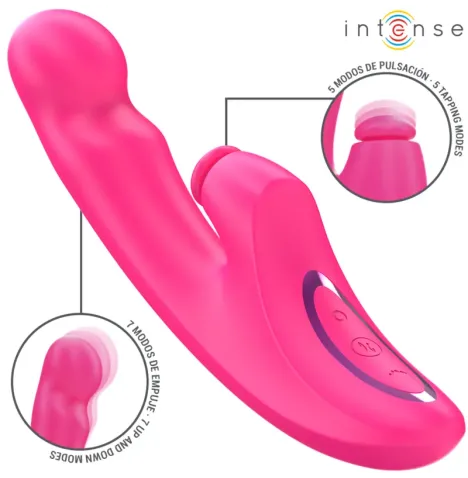 INTENSE - EMI VIBRADOR 13,5 CM MULTIFUNCIÓN 3 EN 1 10 VIBRACIONES ROSA