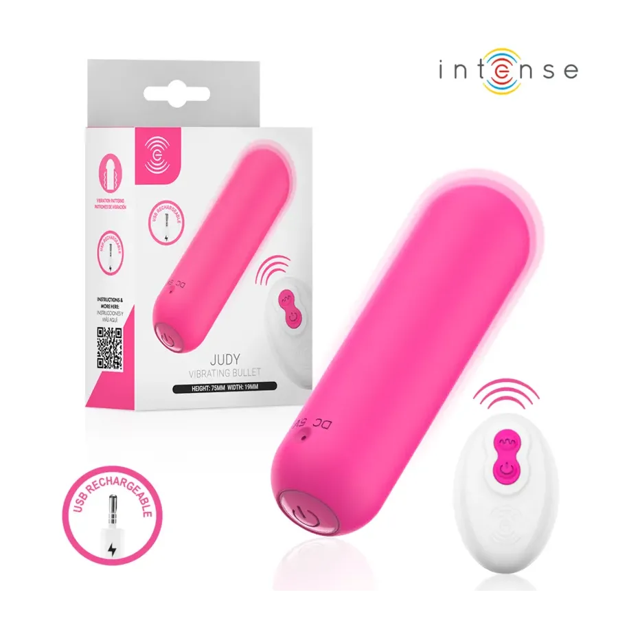 INTENSE - JUDY RECHARGEABLE VIBRATING BULLET WITH REMOTE CONTROL PINK INTENSE - JUDY RECHARGEABLE VIBRATING BULLET WITH REMOTE CONTROL PINK