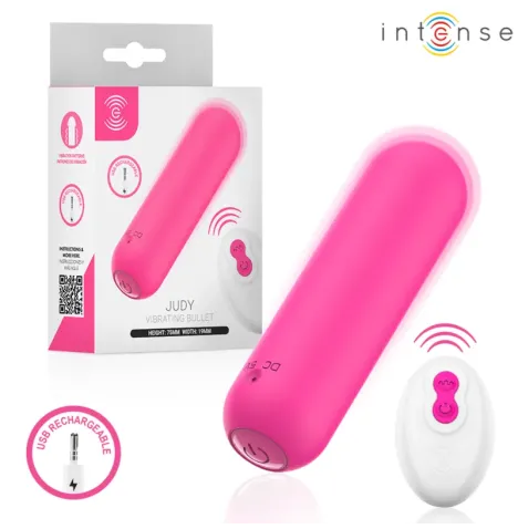 INTENSE - JUDY VIBRANTE RECHARGEABLE AVEC TÉLÉCOMMANDE ROSE