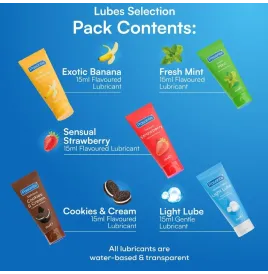 PASANTE - PACK LUBRIFIANTS SAVEURS ASSORTIES 5 UNITÉS X 15 ML