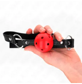 KINK - HOHL, HART, ROTER BALL, 4,5 CM, GAG, MODELL 1, 63,5 X 2 CM