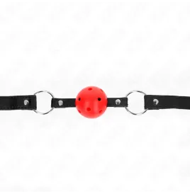 KINK - HOHL, HART, ROTER BALL, 4,5 CM, GAG, MODELL 1, 63,5 X 2 CM