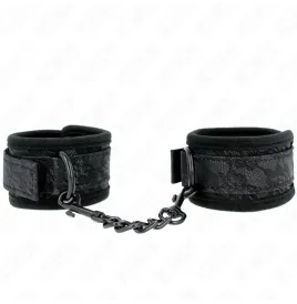 KINK - POIGNETS RECOUVERTS DE DENTELLE FONCÉE NÉOPRÈNE AJUSTABLE NOIR 20-29 CM X 5 CM