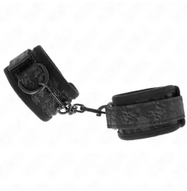 KINK - DARK LACE COVERED WRIST CUFFS NEOPRENE ADJUSTABLE BLACK 20-29 CM X 5 CM
