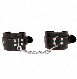 KINK - APPUI-POIGNETS NOIR AVEC DOUBLURE ROUGE RÉGLABLE 20-28 CM X 5,5 CM