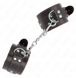 KINK - WRIST RESTRAINTS BLACK WITH RED LINING ADJUSTABLE 20-28 CM X 5.5 CM
