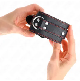 KINK - WRIST RESTRAINTS BLACK WITH RED LINING ADJUSTABLE 20-28 CM X 5.5 CM