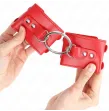 KINK - POLSO FISSO CON ANELLO E BORCHIE REGOLABILE ROSSO 17-22 CM X 6,5 CM