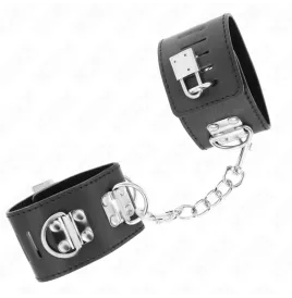 KINK - MULTIPOSITION WRIST RESTRAINTS WITH PADLOCK CLOSURE BLACK ADJUSTABLE 16-23 CM X 5.5 CM