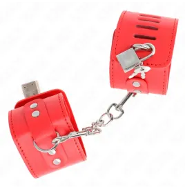 KINK - MUÑEQUERAS CON CIERRE CANDADO ROJO AJUSTABLE 16-23 CM X 5.5 CM