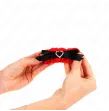 KINK - ELASTISCHE HANDGELENKSFESSELN AUS SPITZE MIT ROTEN HERZDETAILS, VERSTELLBAR 22-35 CM