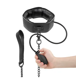 FETISH SUBMISSIVE BONDAGE - COLLIER DÉTRANGLEMENT GONFLABLE AVEC CHAÎNE