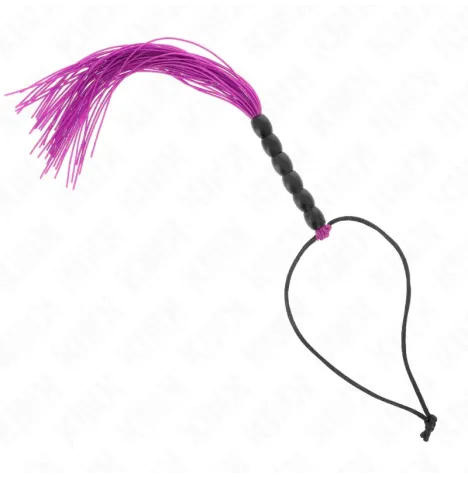 KINK - MINI SILIKONPEITSCHE MIT 6 LILA PERLEN 26 CM