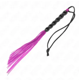 KINK - MINI FOUET EN SILICONE AVEC 6 BILLES VIOLES 26 CM