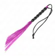 KINK - MINI SILIKONPEITSCHE MIT 6 LILA PERLEN 26 CM
