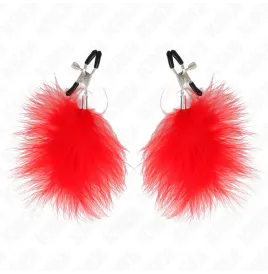 KINK - PINCE À METON PLUME ROUGE 7 CM