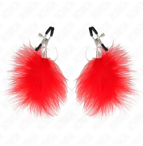 KINK - FEATHER NIPPLE CLAMP RED 7 CM